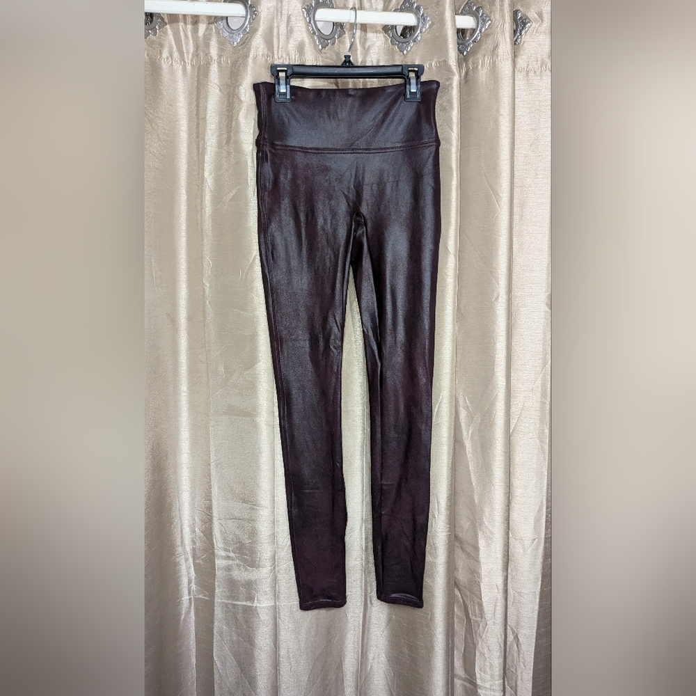 SPANX faux leather leggings. Small